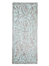Seated Budha Artistic Carved Barndoor, Bluewash Buddha Custom Door, Indian Art 83X36