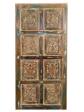Indian Carved door, Sliding Barn Door, Farmhouse Barndoor, 80