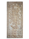 Ganesha on Mushak, Wall Sculpture, Whitewashed Ganesha Barn Door, 83