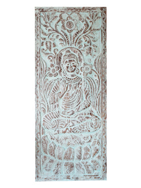 Serene Buddha Carved Barn door, Sliding Barn Door, 83