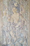 Hand Carved Shiva Riding Nandi Wall Art, Sliding Barn Door 84x41