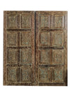 Green Sliding Barn Door, Custom, Carved Barndoor, 80
