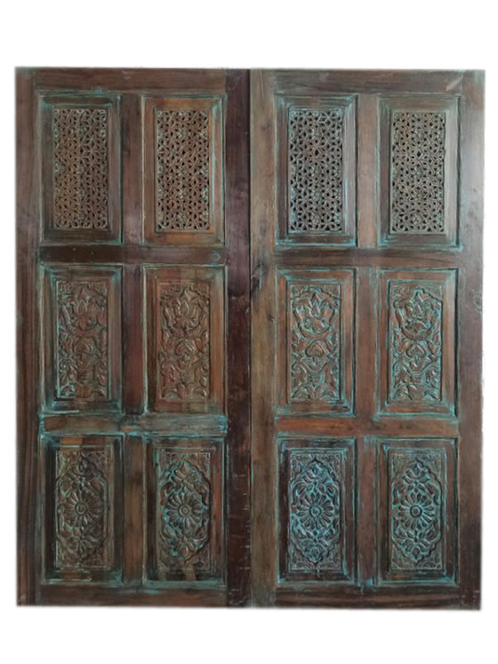 Champa Carved Barn Door, Lattice Door, Closet Door, 80