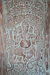 Standing Ganesha Under Tree, Handcarved Blue Ganesh Sliding Door 84X41