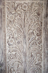 Tree of Life, Carved Door, Whitewash Vintage Wood Barn Door 84X41