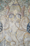 Ganesha Wall Sculpture, Kundalini Ganesh Carved Barn door 84x41