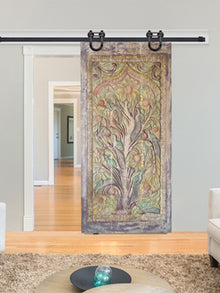  Tree of Life, Decorative Sliding Barn Door, Nature Carved Wall Art 84x42