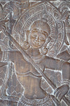 Vintage India Carved Shiva Wall Art, Sliding Barn Door, 84x41