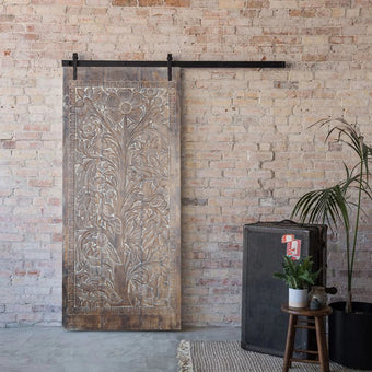 Tree Of Life Carved Wall Art Panel Wooden Nature Barn Door