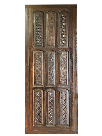 Custom Vintage Dark Woods Carved Door, Sliding Barn Doors, Farmhouse Door 103x44