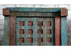 Antique Indian Door Rustic Blue Carved Vintage Teak Door with Frame 84