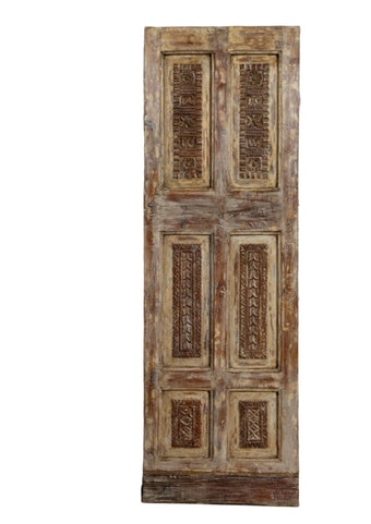 Vintage Door French Floral Carved Single Sliding Barndoor 80x26