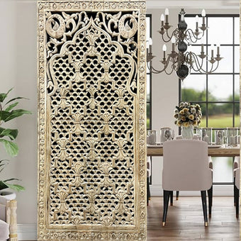 Lattice Carved Vintage Wood Barn Door Luxury Interior Room Divider 80