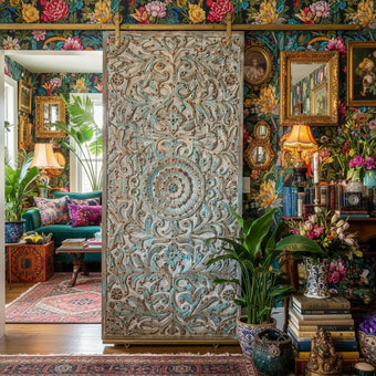 Antique Teak Carved Barn Door Reclaimed Wood Double Door