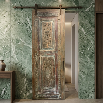Antique Carved Door Distress Wood French Bedroom Doors