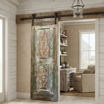 Antique Carved Wood Door Panel