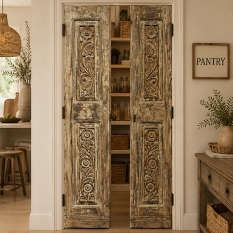 Vintage Floral Carved Closet Doors