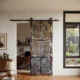 Rustic Modern Carved Door