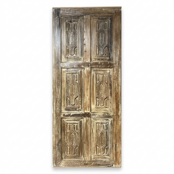 Rustic Carved Wood Door