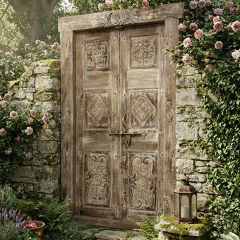 Antique Indian Door with Frame
