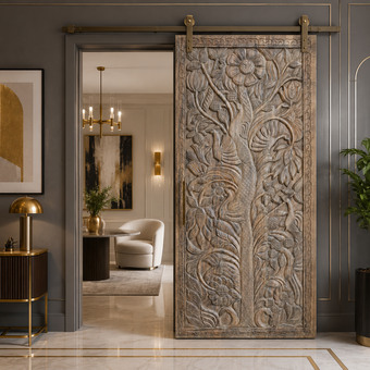 Hand-Carved Wooden Tree of Life Panel