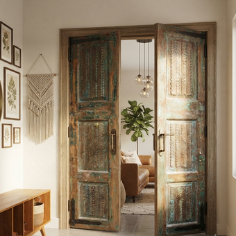 Antique Carved Hinged Doors