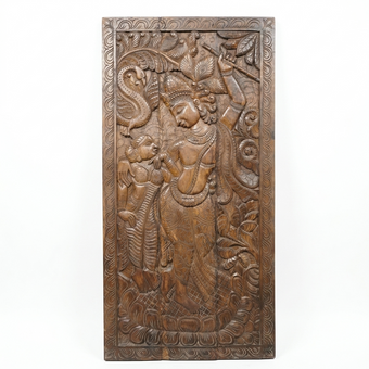 Hand Carved Wooden Wall Panel