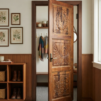 Rustic Modern Carved Door