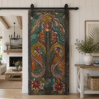 Decorative Carved Wood Door Wall Panel