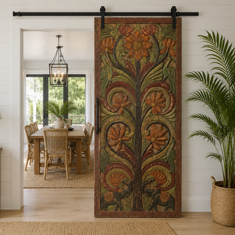 Carved Wood Panel Tree of Life