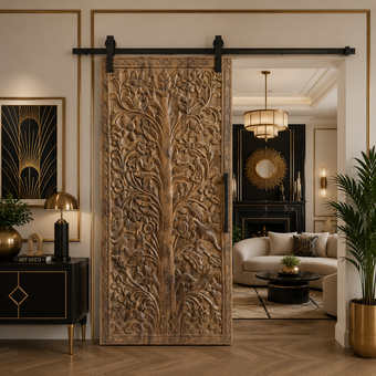 Floral Tree of Life Natural Wood Wall Art