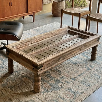 Antique Carved Door Coffee Table