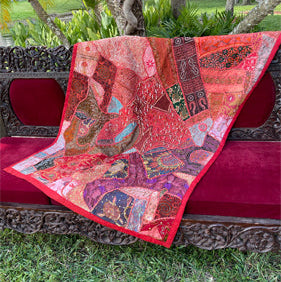 Indian Tapestry Wall Hanging – Boho Textile Art & Vintage Home Wall Decor