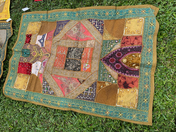 Patchwork Embroidery Tapestry, Bohemian Wall Hanging