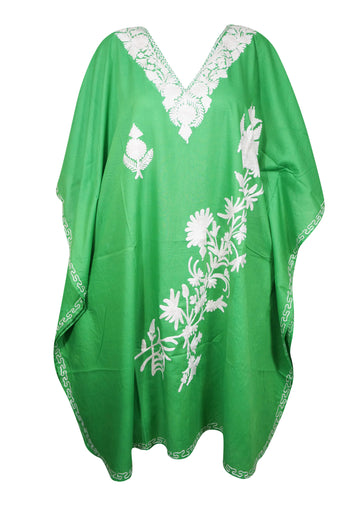 Womens Travel Kaftan, Seafoam Green Loose Caftan Dresses, L-4XL