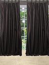 Pair of Sari Curtains Brown Window Drapes Panels, 84