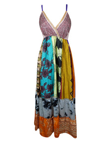  Womens Spring Fields Recycle Silk Strap Dresses,Pink Fall Maxi Dress M/L