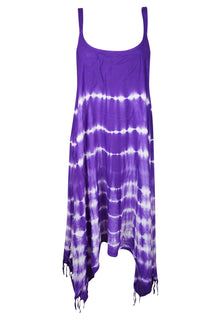  Womens Maxi Dress, Purple White Tie Dye Flared Gorgeous Soft Boho Beach S