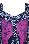 Womans Cotton Nightwear Caftan Maxi Dress, Pink Batik Nightgown Kaftan XL