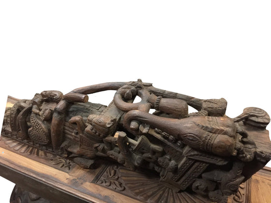 Antique Corbels Bracket Hand Carved Warrior on Elephant