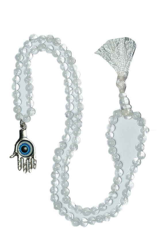 Buddhist Yoga Beads Himalayan Quartz Crystal Evil Eye Hamsa