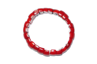 Love Red Coral Bead Spiritual Handmala Healing Power Stretch Mala