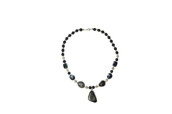 Womens Jewelry Artisan crafted Statement Choker Necklace Black Onyx