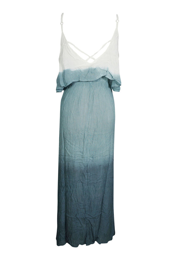 Boho Summer Strap Maxi dress, Soft Flowy Gray Maxi Dresses, S/M