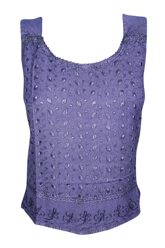 Beautiful Floral Embroidered Blouse Purple