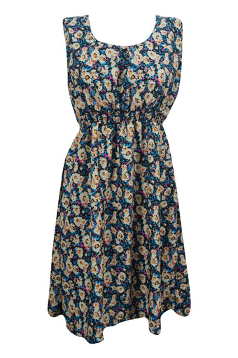 Sleeveless Dress Floral Print Blue Boho Chic Beach SALE