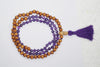 Amethyst Sandalwood Mala beads Handknotted Yoga Mala Necklace 108