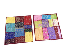 2 Ethnic Indian Colorful Cushion Cover Patchwork Embroidered Cotton