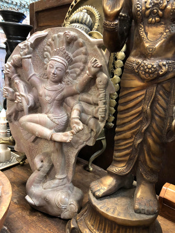 Unique Stone Statue Gajasurasamhara of lord Shiva Handmade Sculpture