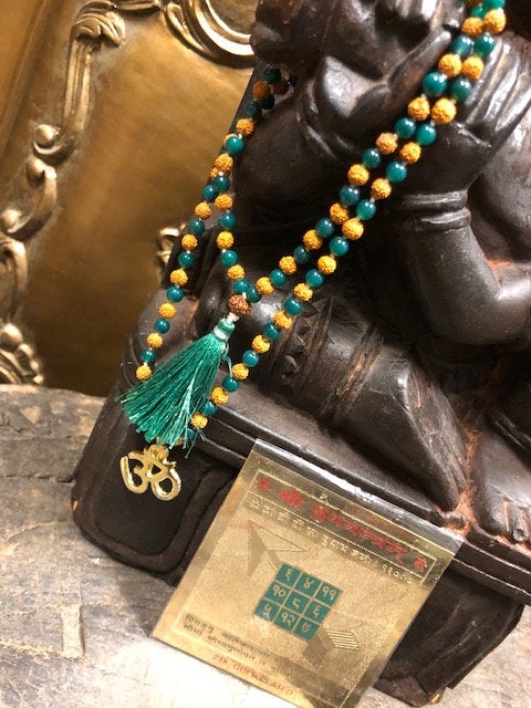 Mercury Altar, Heart Chakra, Prayer beads Rudraksha Mala beads